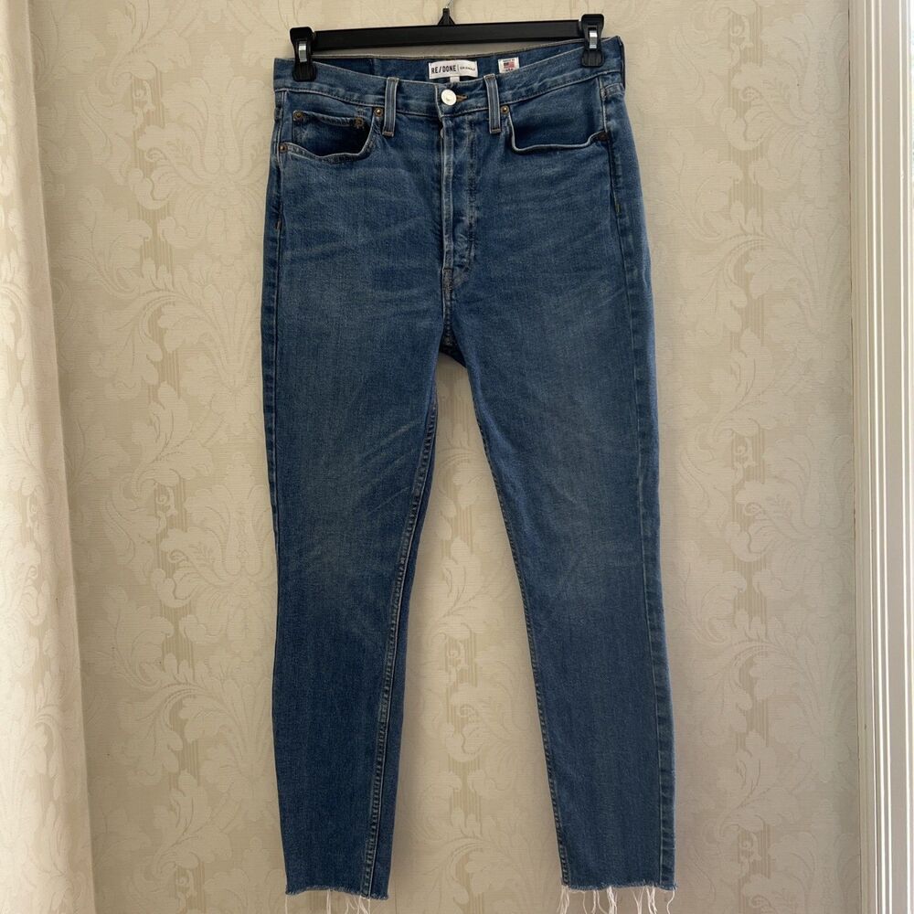 RE/DONE Originals Jeans Women’s Size 30x27 High Rise Button Fly Ankle Straight